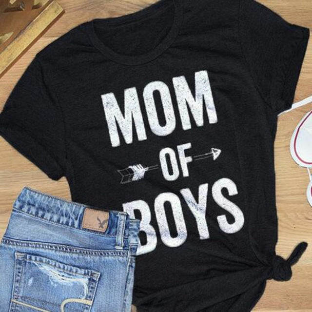 MOM OF BOYS Print Tees