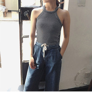 Basic Solid Slim Halter