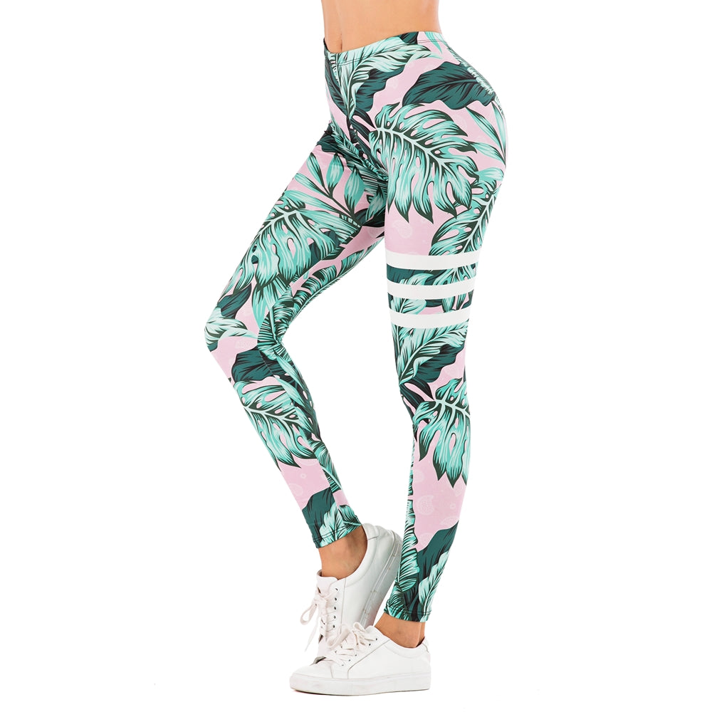 Leaf Printing Fitness Leggings