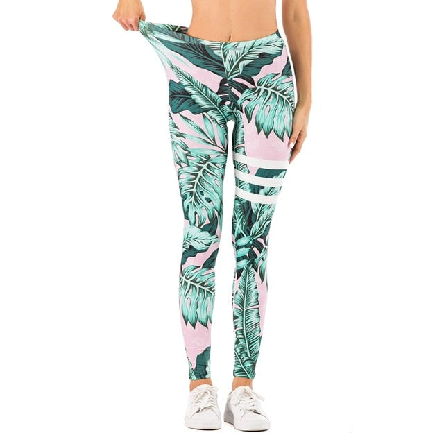 Leaf Printing Fitness Leggings