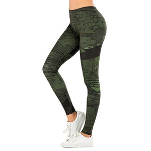 Leaf Printing Fitness Leggings