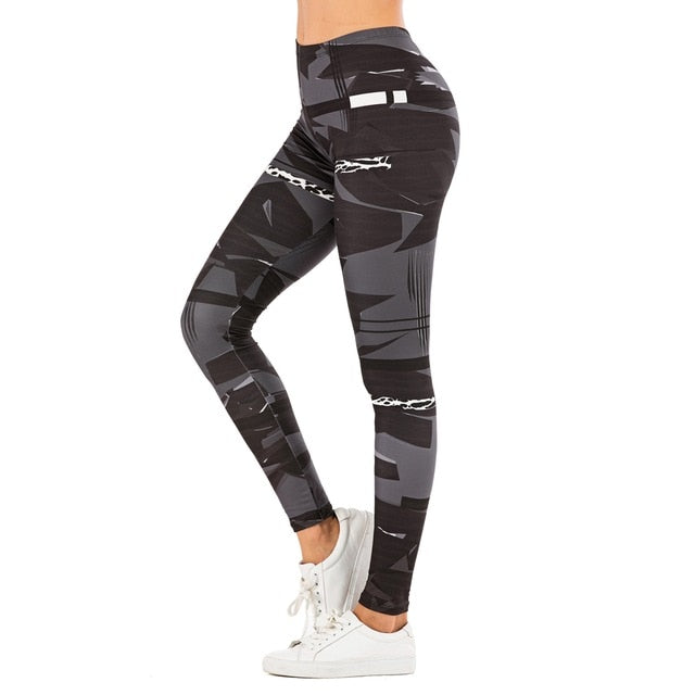 Leaf Printing Fitness Leggings